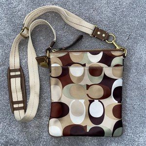 Authentic Coach lettered crossbody pattern purse